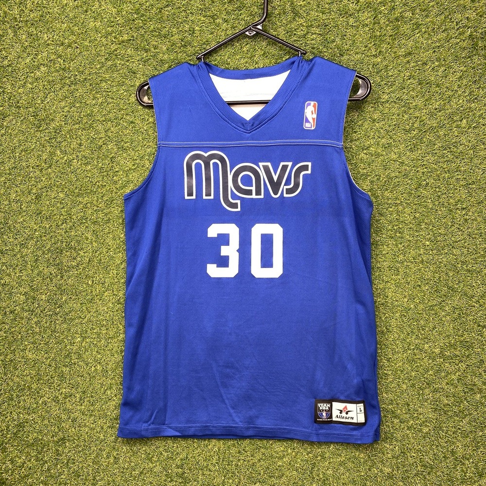 Dallas Mavericks Jersey Youth Large Reversible Malik Allen #30 Blue White Sports